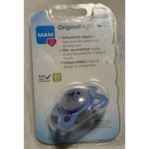 MAM Night Orthodontic Pacifier Size 1 (0-6 Months) Blue Spaceship